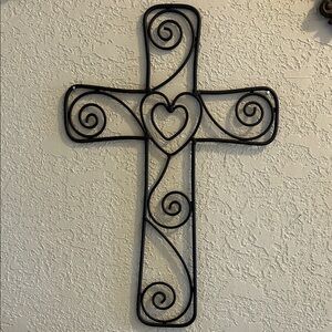 Black Wrought Iron Wall Cross Decor